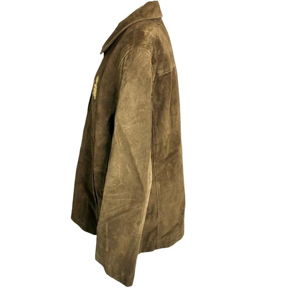 Vintage Disney Store 2XL Brown Leather Jacket W/ Winnie The Pooh Embroidery - Picture 4 of 9